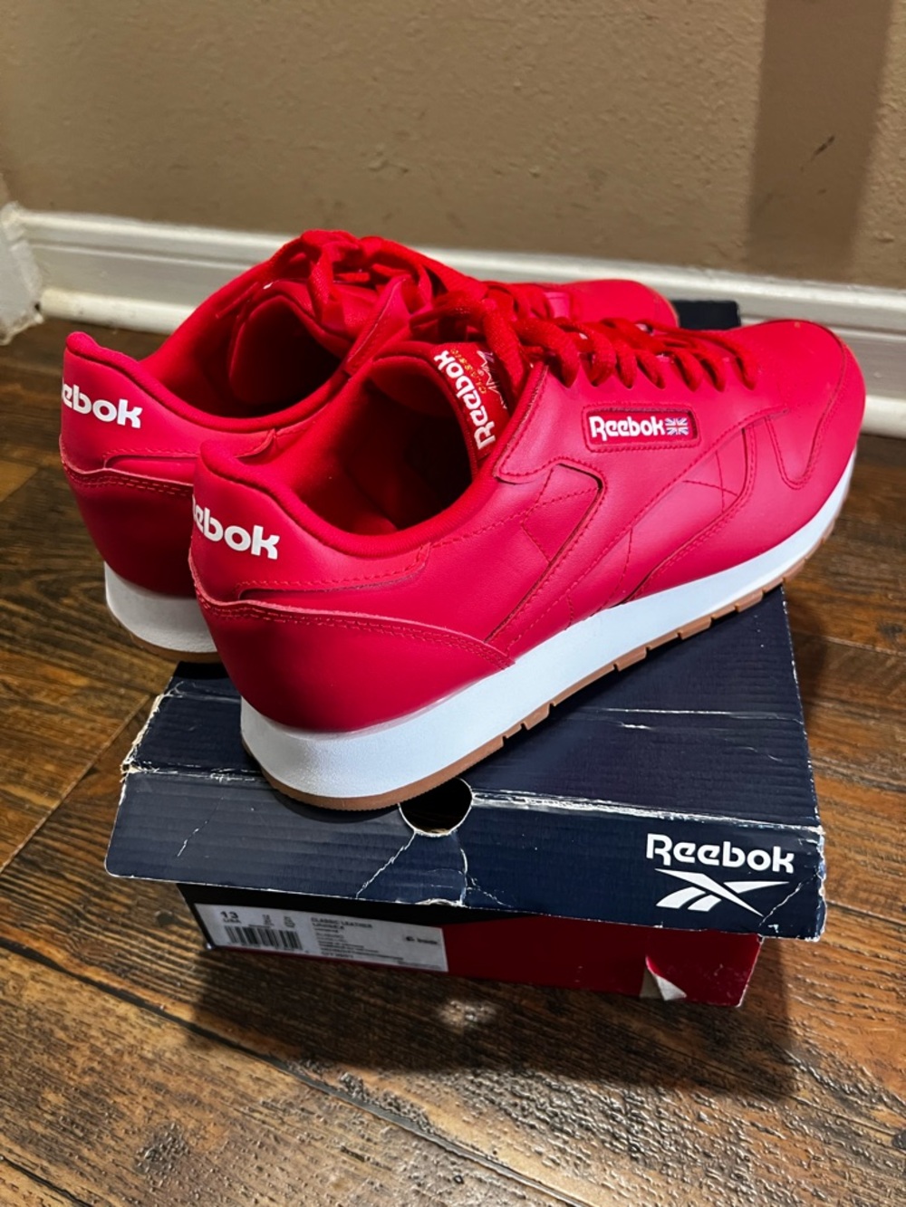 Reebok Red Low-Top Sneakers with White Midsole